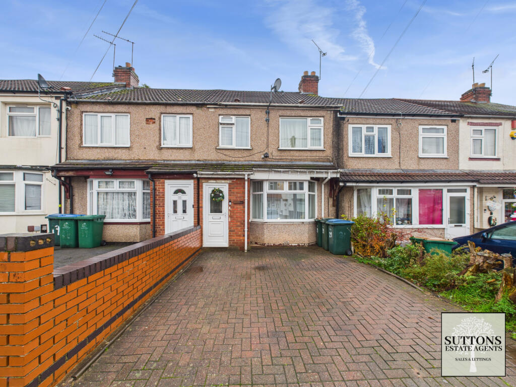 3-bed terraced on Lauderdale Avenue, Holbrooks CV6 4LJ, £185,000