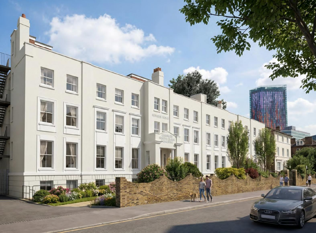Artist impression of the existing building converted to residential use