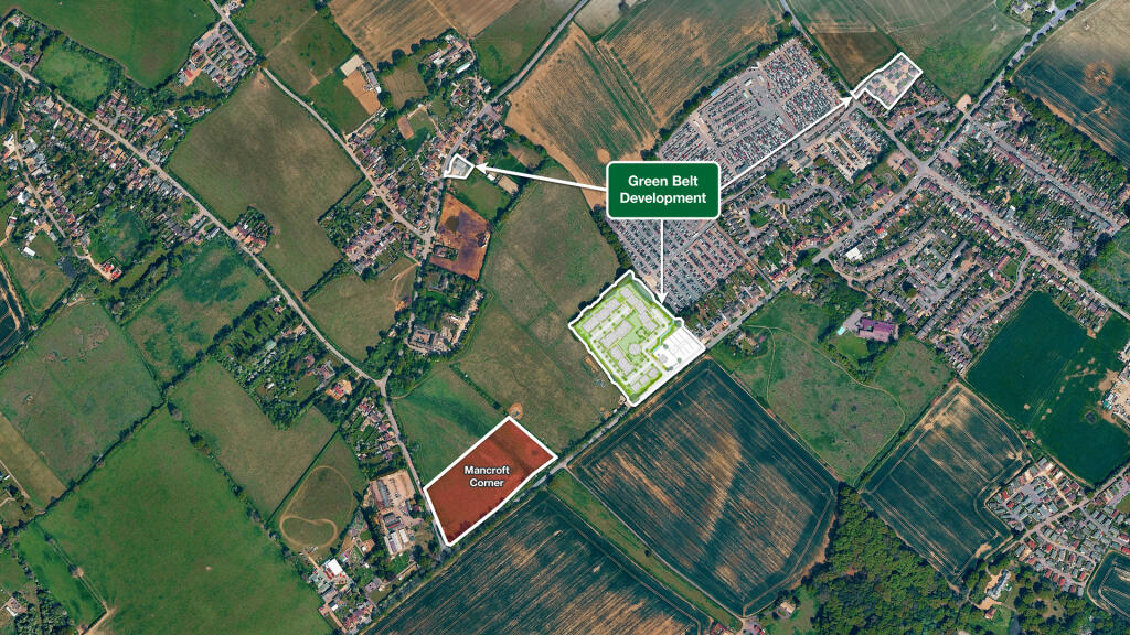 Land close to development within the Green Belt.