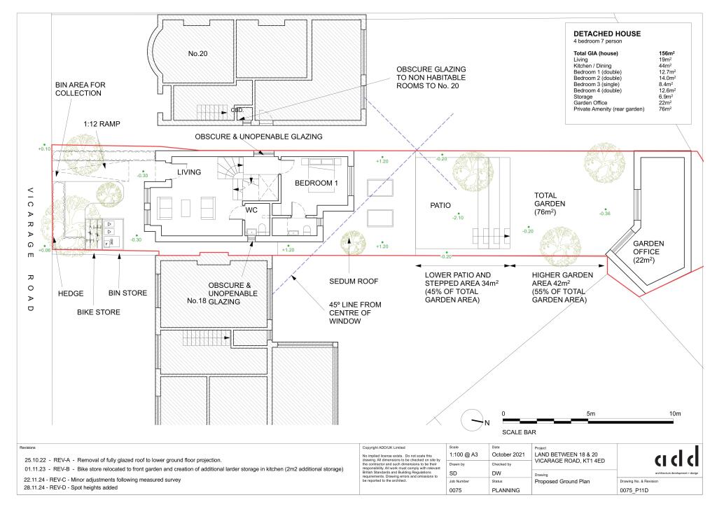 Land Between 18-20 Vicarage Road, Hampton Wick, London KT1 4ED