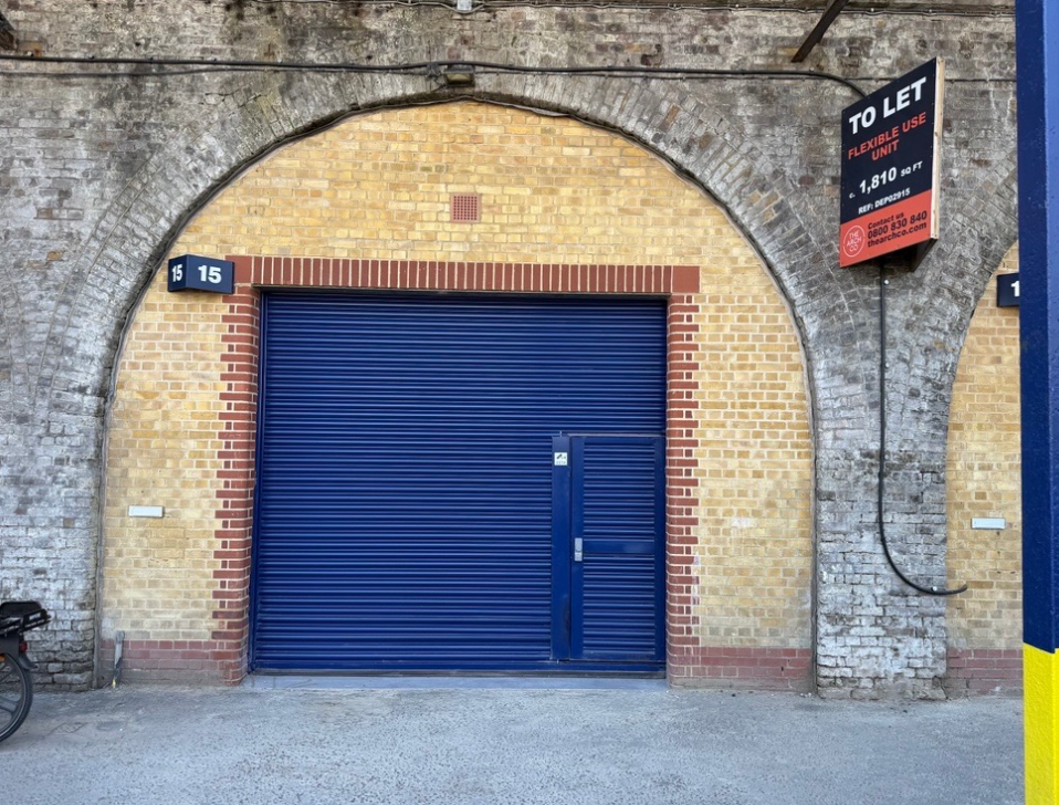The front of an arch.