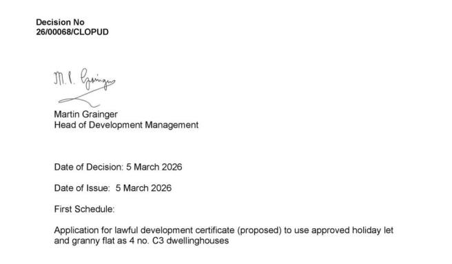 Copy of First Schedule of Lawful Development Certificate