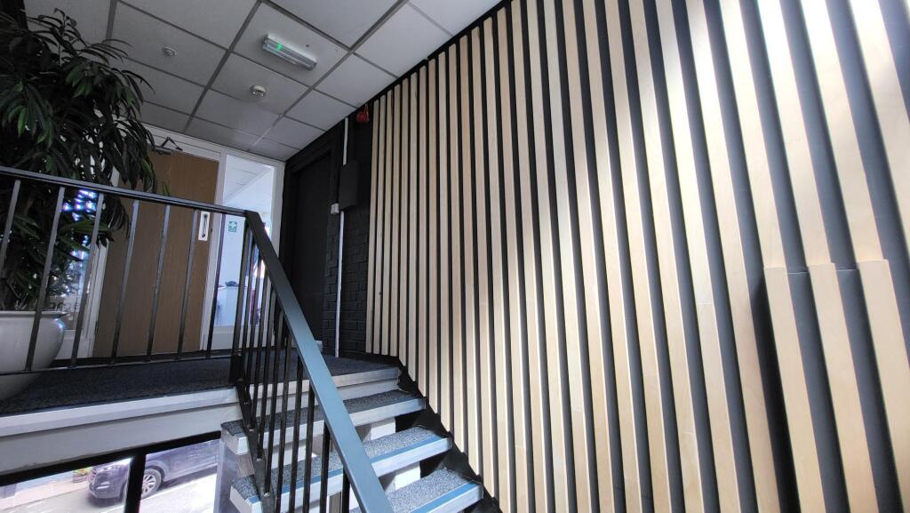 Office overlooks entrance hall