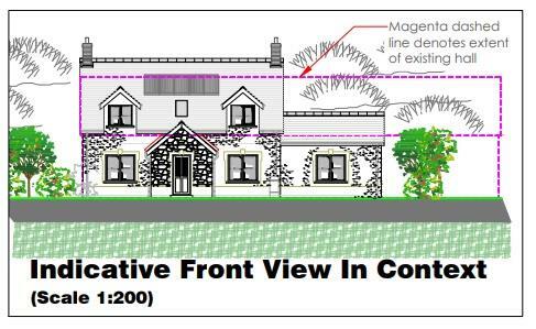 Elevation - Front View - Village Hall, Rosemarket.