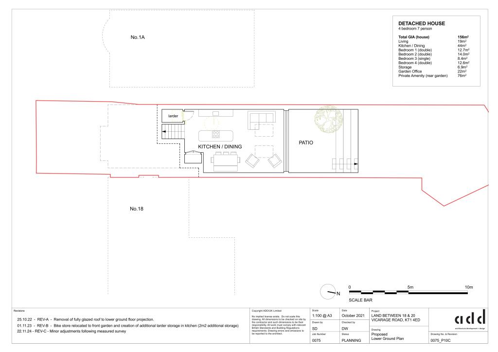 Land Between 18-20 Vicarage Road, Hampton Wick, London KT1 4ED