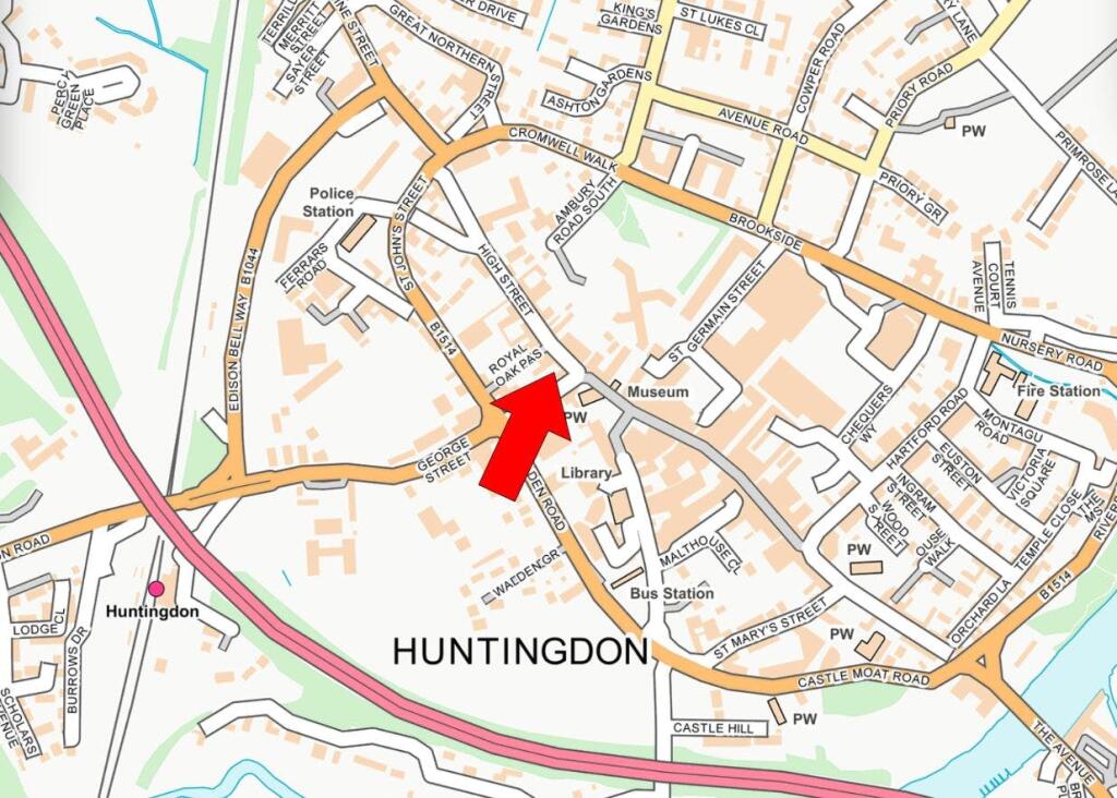 George Hotel, Huntingdon - Road Map.JPG