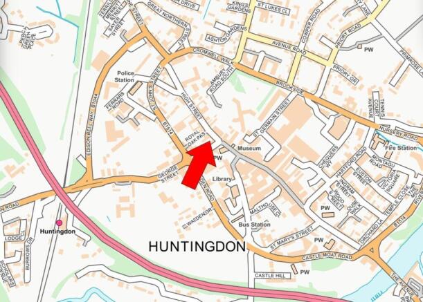 George Hotel, Huntingdon - Road Map.JPG