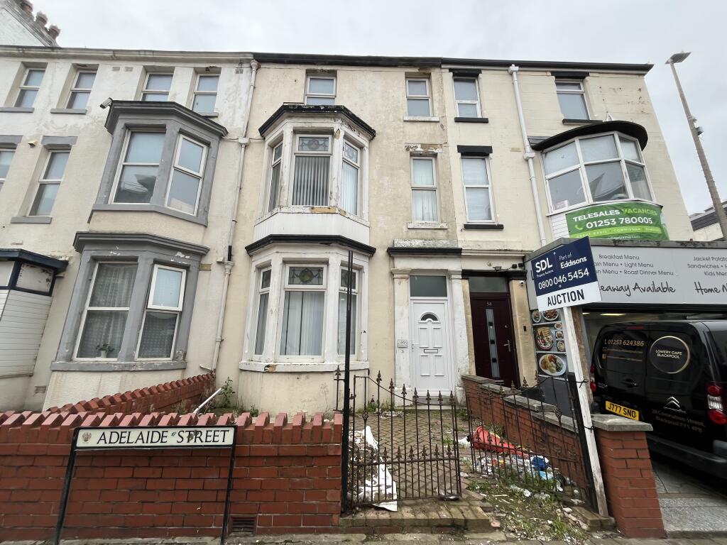 Studio terraced on 56 Adelaide Street, Blackpool FY1 4LA, £138,000