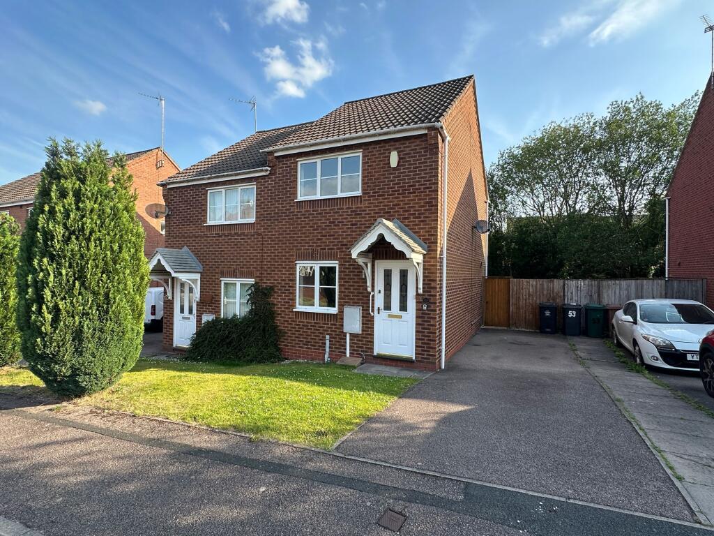 2-bed semi-detached on Rowley Close, Swadlincote, DE11, £185,000