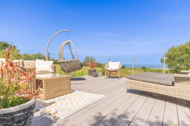 Raised deck area with spectacular sea views