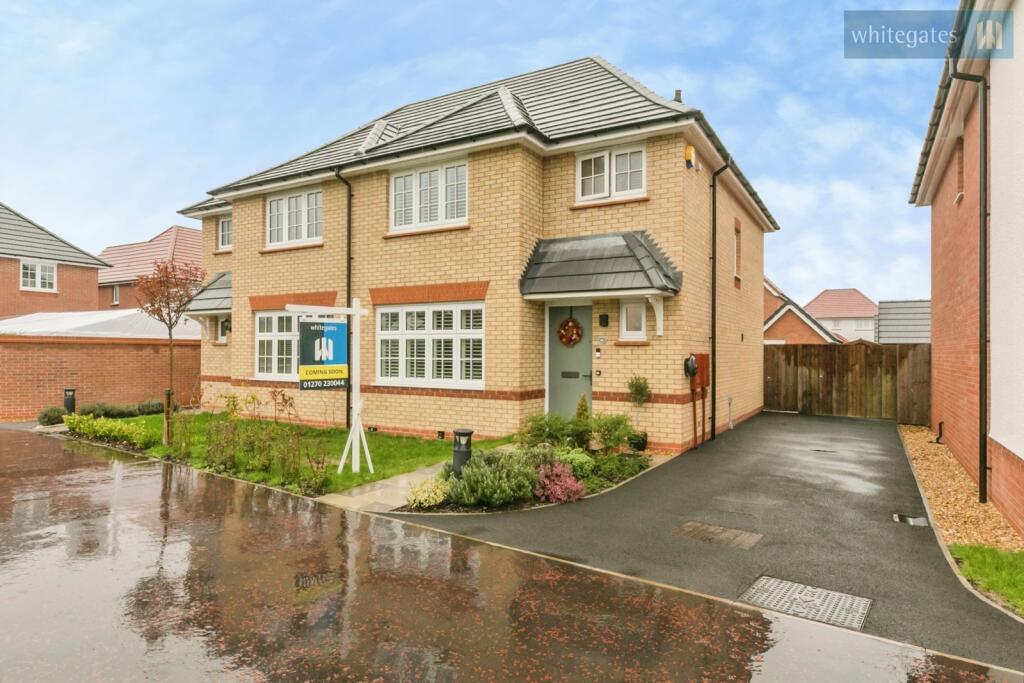3-bed semi-detached on Richard Gibson Road, Henhull, Nantwich, Cheshire, CW5, £330,000