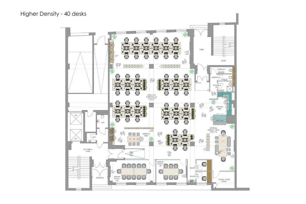 Higher Density Plan - 40 Desks