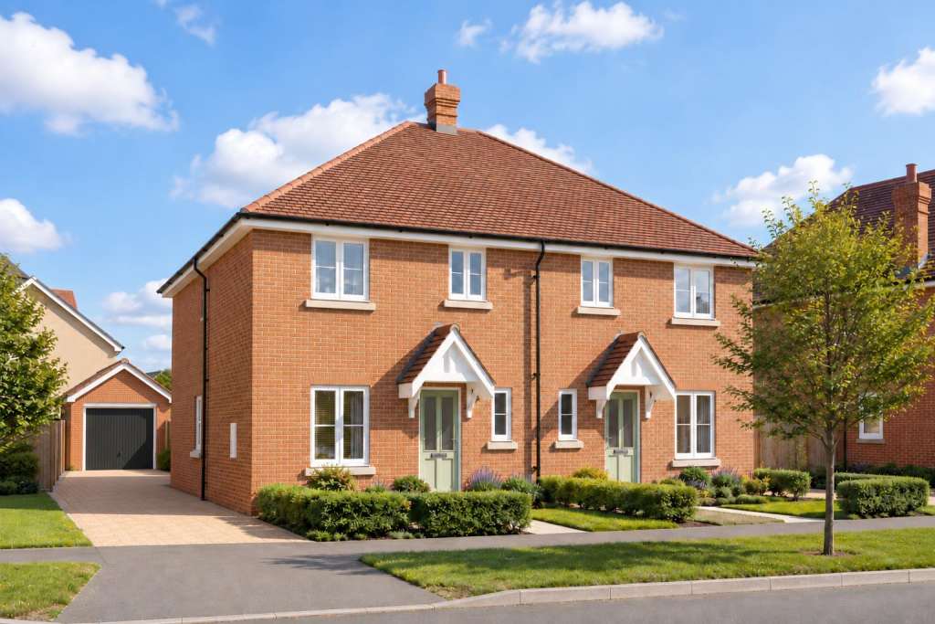 3-bed semi-detached on The Olivia, Barleyfields, Weeley, Essex, £365,000