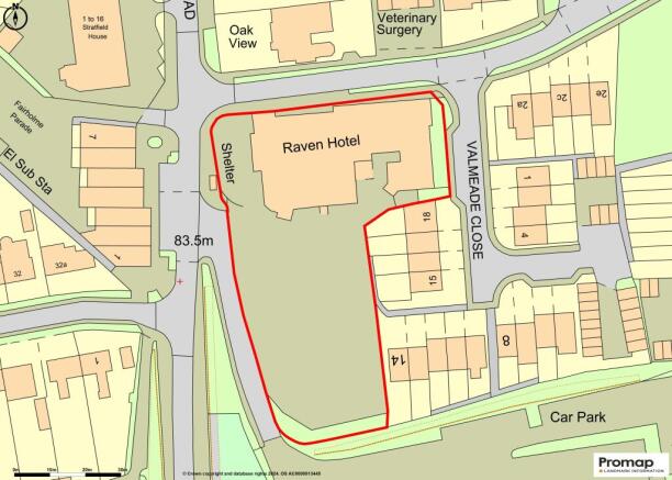 Raven Hotel, Hook - OS Map.jpg