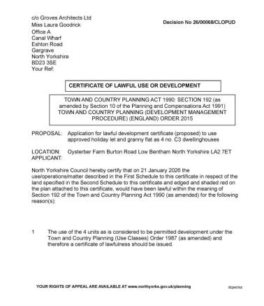 Copy of First Schedule of Lawful Development Certificate