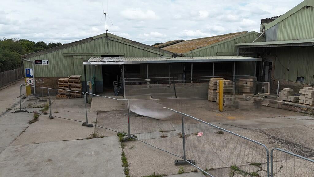 front of warehouse