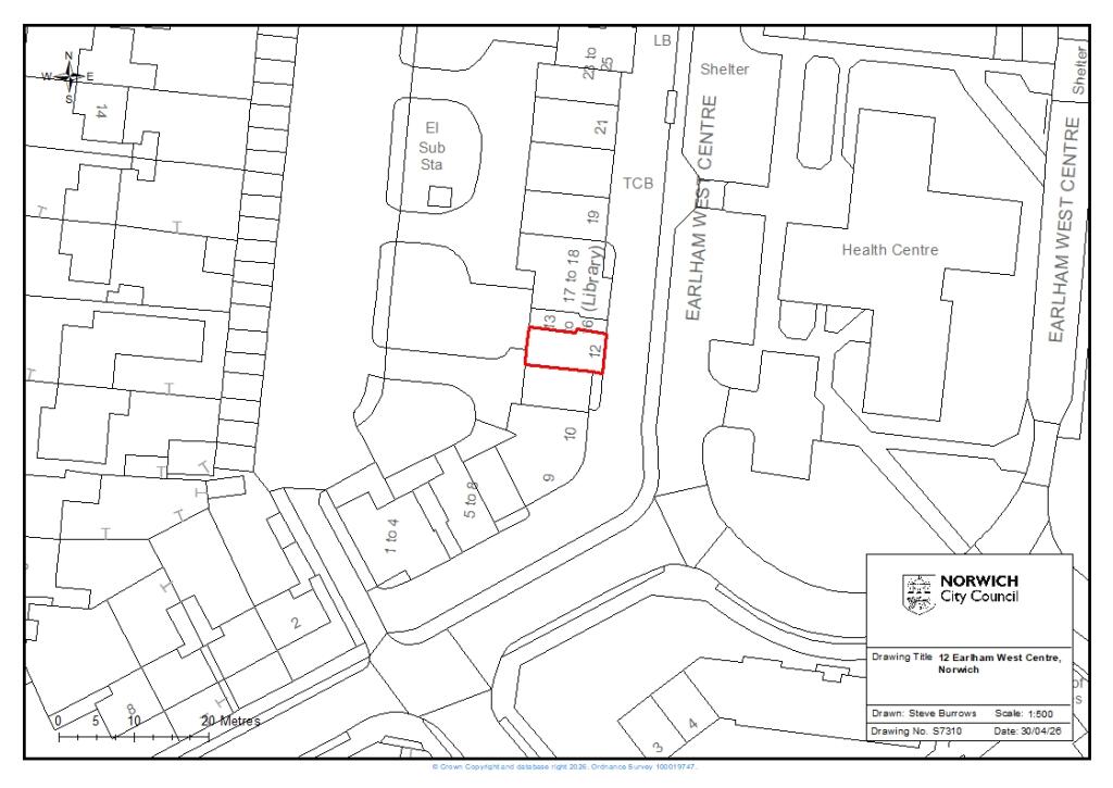 Aerial plan 12 Earlham West Centre