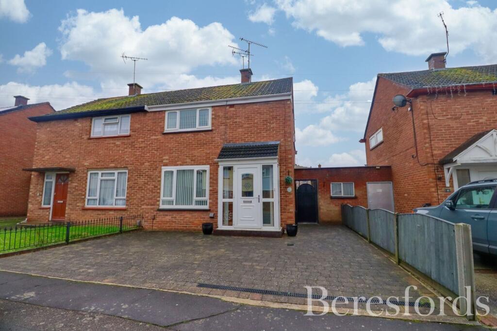 2-bed semi-detached on Grampian Grove, Chelmsford, CM1, £325,000