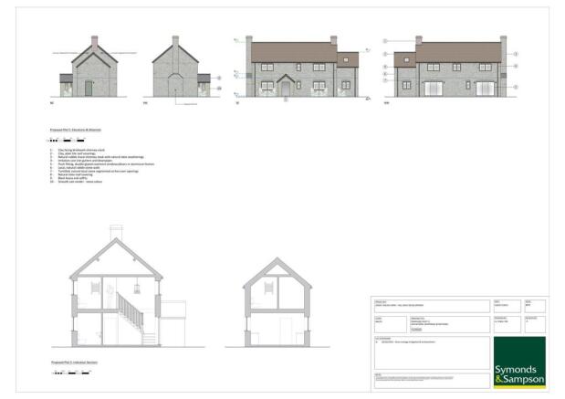 PLOT 5 proposed elevations, materials and sections