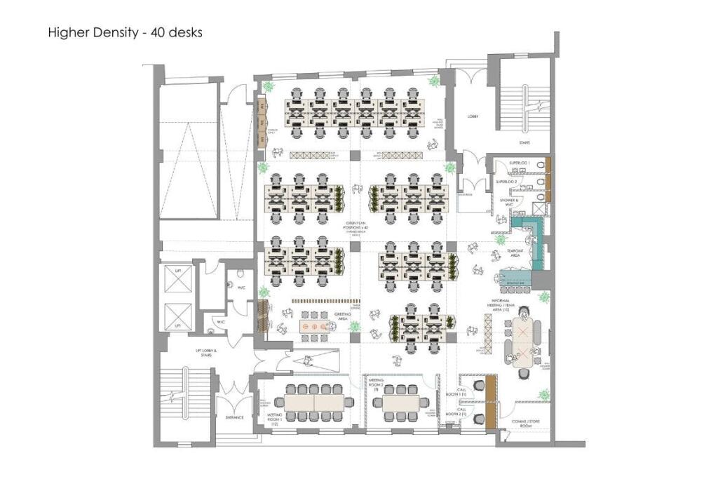 Higher Density Plan - 40 Desks