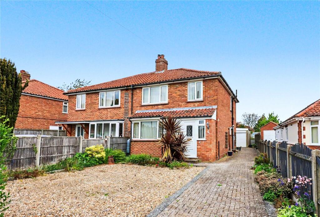 3-bed semi-detached on Bush Road, Hellesdon, Norwich, Norfolk, NR6, £260,000
