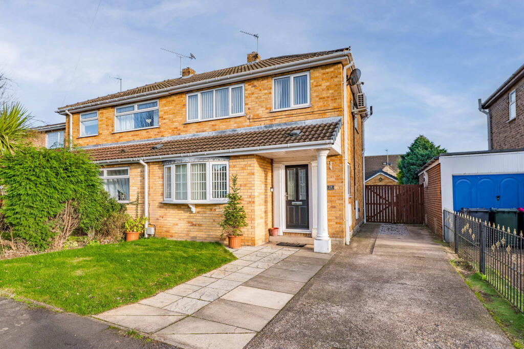3-bed semi-detached on Harewood Grove, Bramley, Rotherham, S66 3RW, £220,000