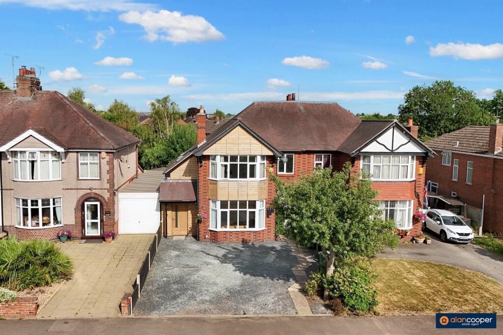 4-bed semi-detached on Higham Lane, Nuneaton, CV11 6AR, £425,000