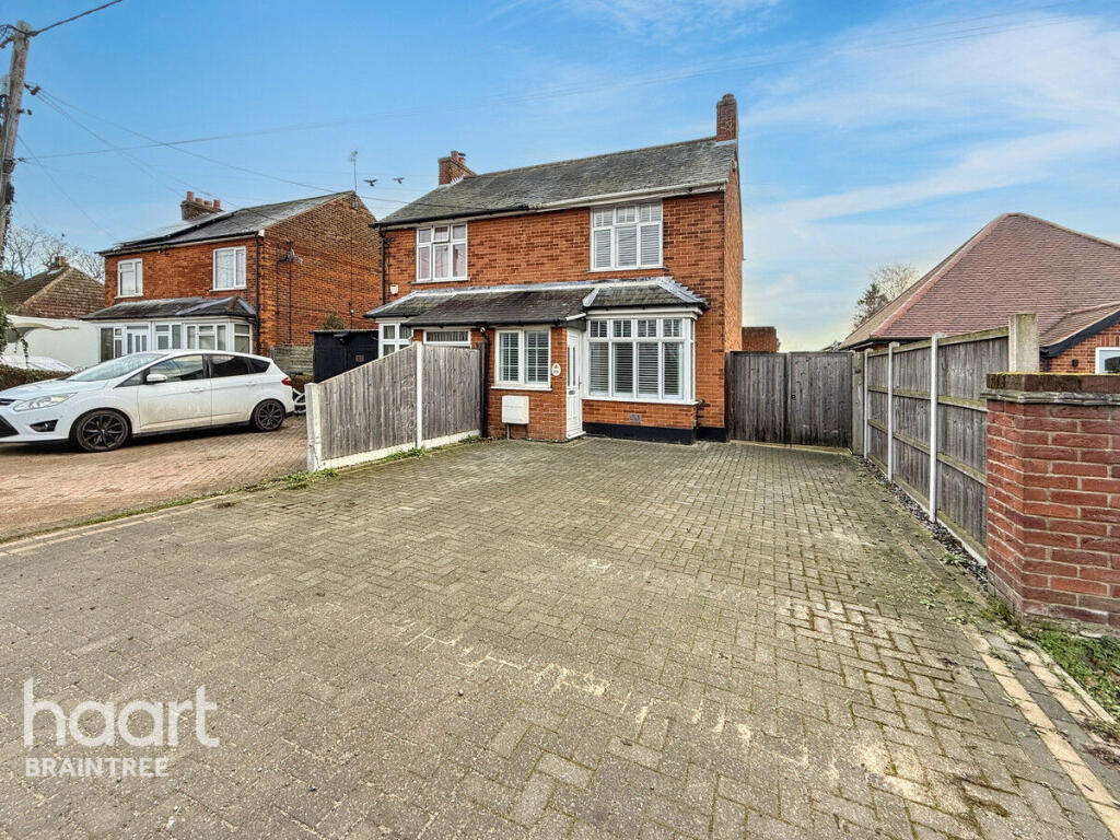 2-bed semi-detached on Broad Road, Braintree, £350,000
