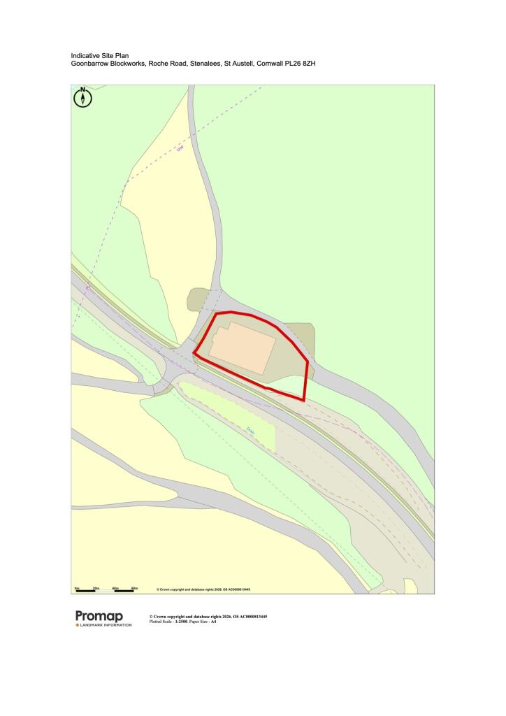 Indicative site plan showing large building and yard areas