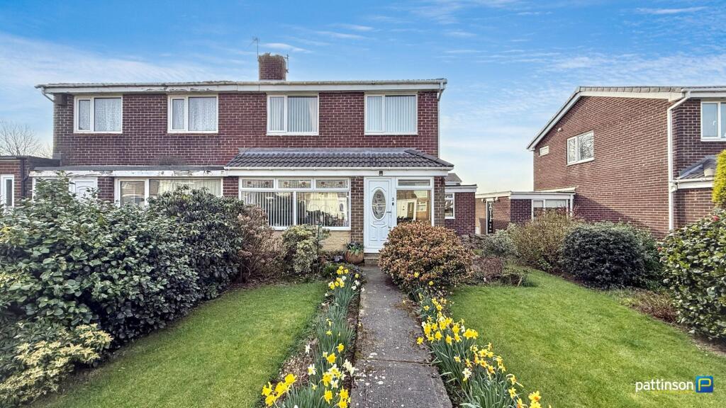 3 bedroom semi-detached house for sale in Pembroke Gardens, Ashington ...