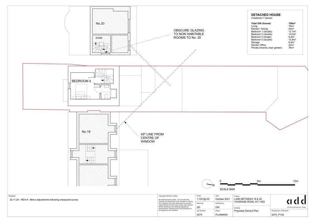 Land Between 18-20 Vicarage Road, Hampton Wick, London KT1 4ED