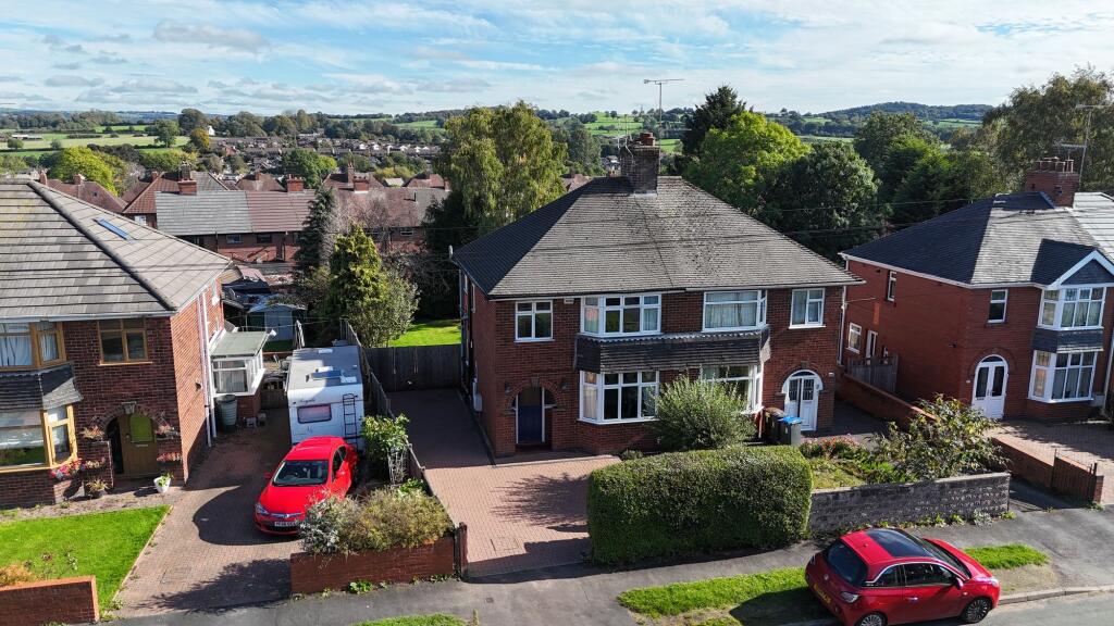 3-bed semi-detached on Greenfield Crescent, Cheadle, ST10, £225,000