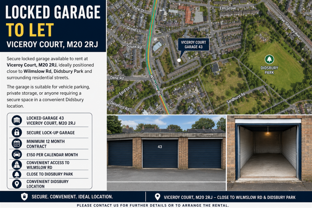 Locked up Garage, Viceroy Court, Wilmslow Road, Manchester