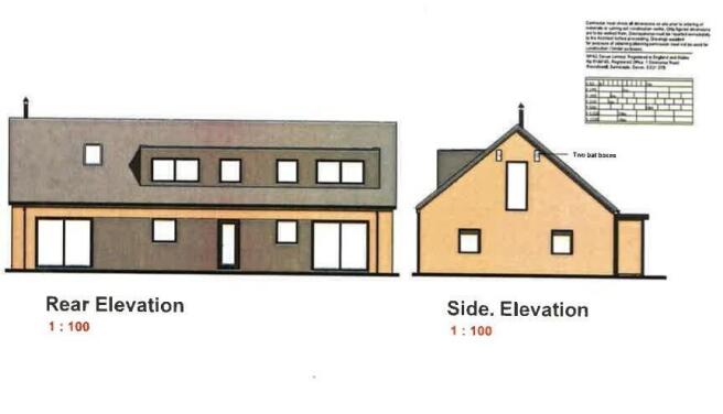 Rear &amp; Side Elevations Drawing