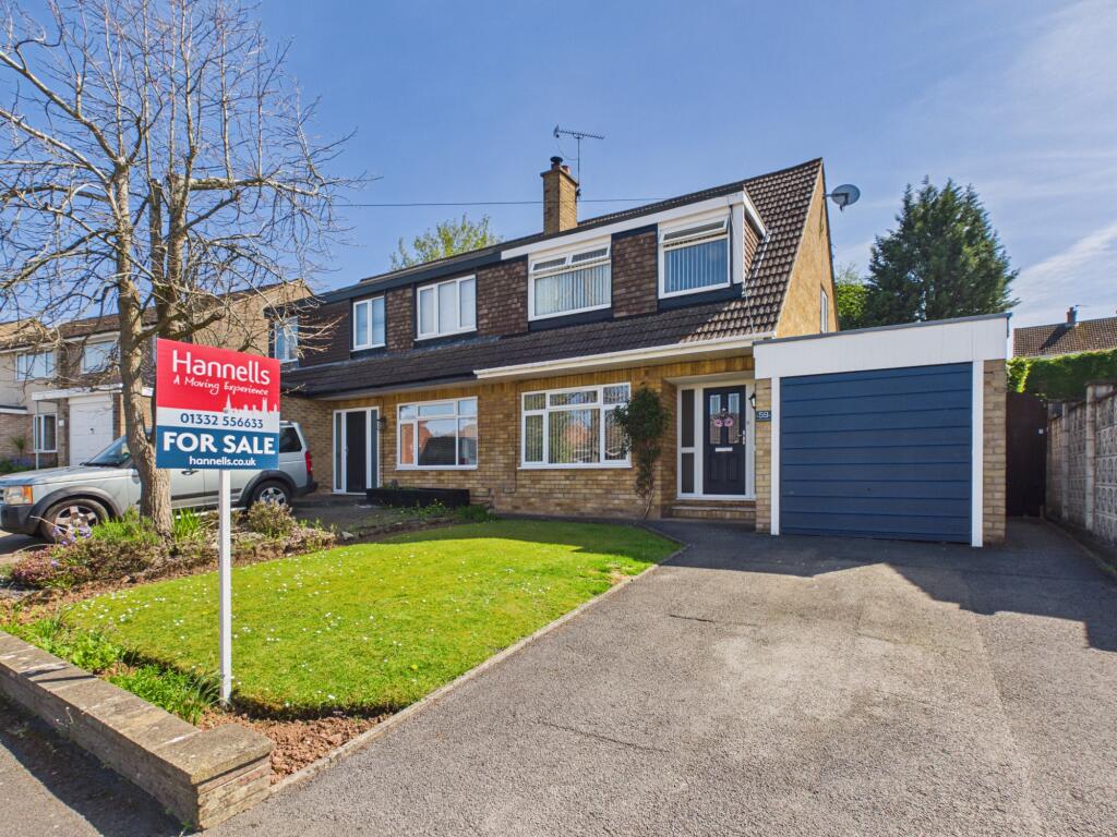3-bed semi-detached on Windermere Crescent, Allestree, £280,000