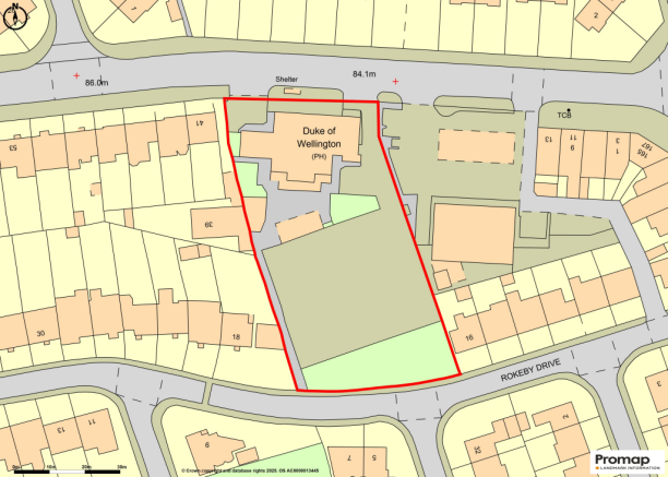 Duke of Wellington, Newcastle - Situation.png