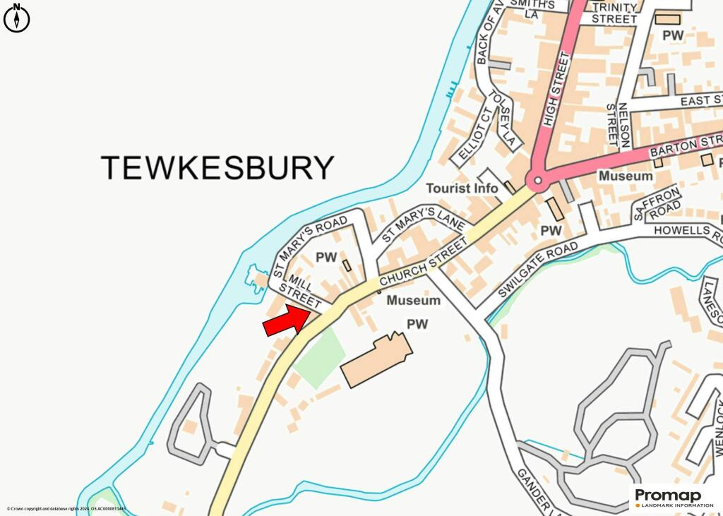 Bell Hotel, Tewkesbury - Location Map.jpg