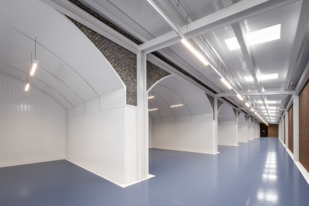 The front of an arch.