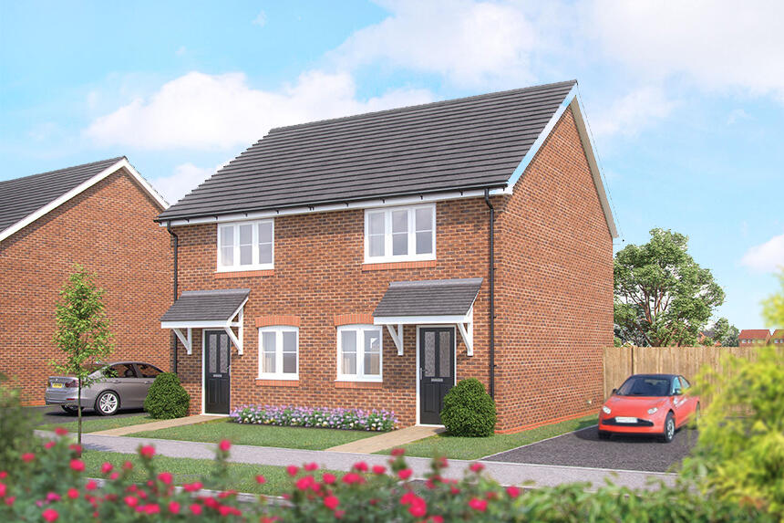 2-bed semi-detached on Stoneleigh View, 
off Glasshouse Lane, 
Kenilworth, 
CV8 2SB, £300,000