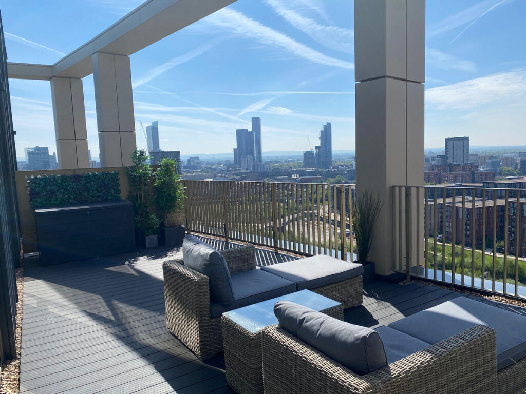 Main image of property: Penthouse apartment with large balcony and views over Manchester skyline. Currently let for £2135 pcm.