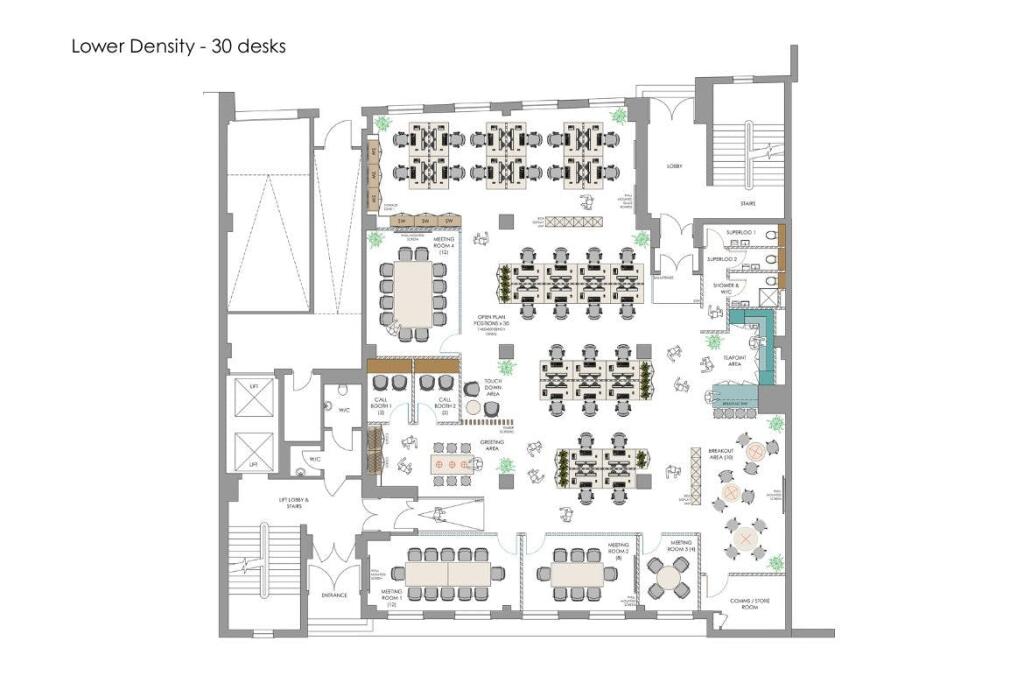 Lower Density Plan - 30 Desks