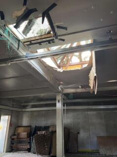 The recent rain caused damage above the...