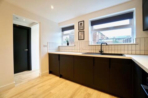 Kitchen with view of