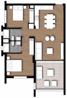 2 Bed Layout