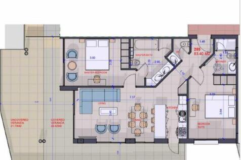 Floor plan apt 205