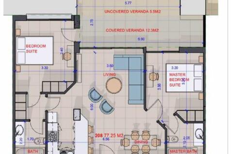 Floor plan apt 208