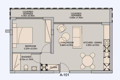 1 Bed Plan