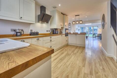 Extended open plan living dining room with fitted