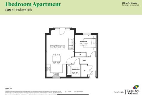 one bed fllor plan