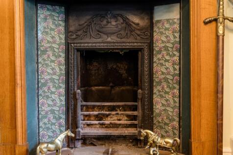 Library fireplace